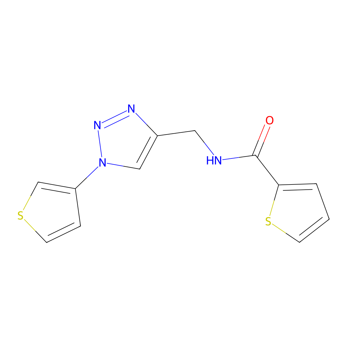 N-((1-(thiophen-3-yl)-1H-1,2,3-triazol-4-yl)methyl)thiophene-2-carboxamide molecular structure, CAS 2034271-24-2