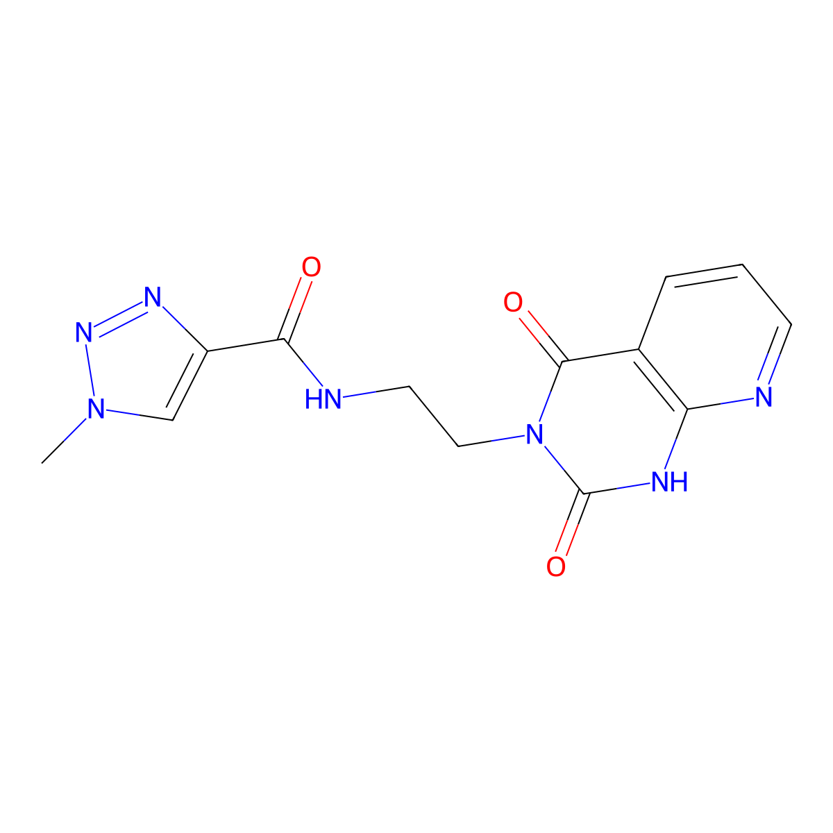 N-(2-(2,4-dioxo-1,2-dihydropyrido[2,3-d]pyrimidin-3(4H)-yl)ethyl)-1-methyl-1H-1,2,3-triazole-4-carboxamide molecular structure, CAS 2034271-33-3
