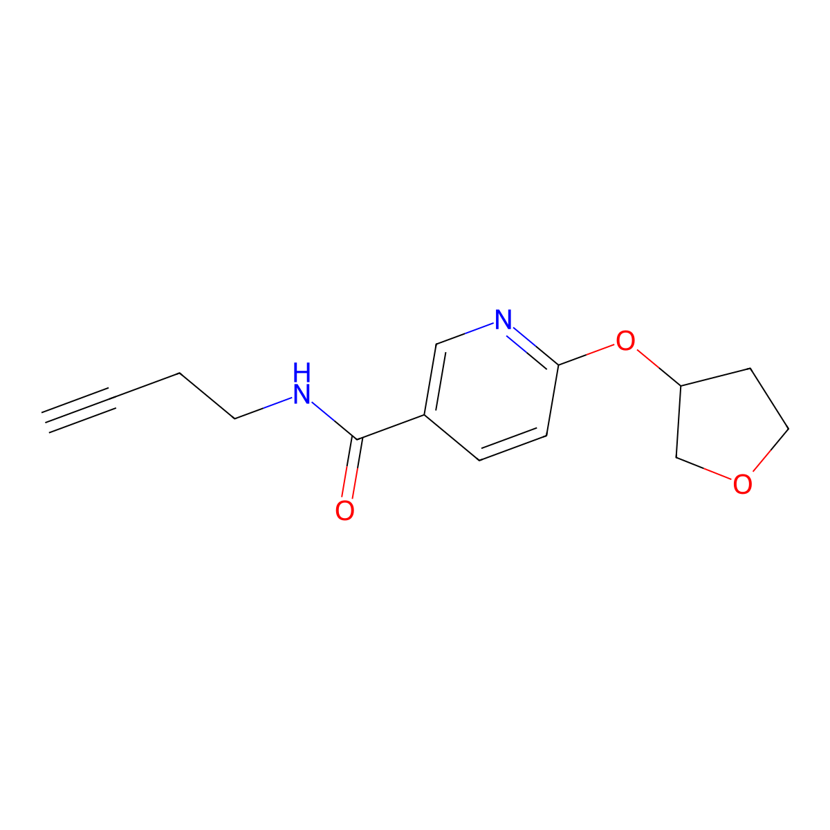 N-(but-3-yn-1-yl)-6-((tetrahydrofuran-3-yl)oxy)nicotinamide molecular structure, CAS 2034271-52-6