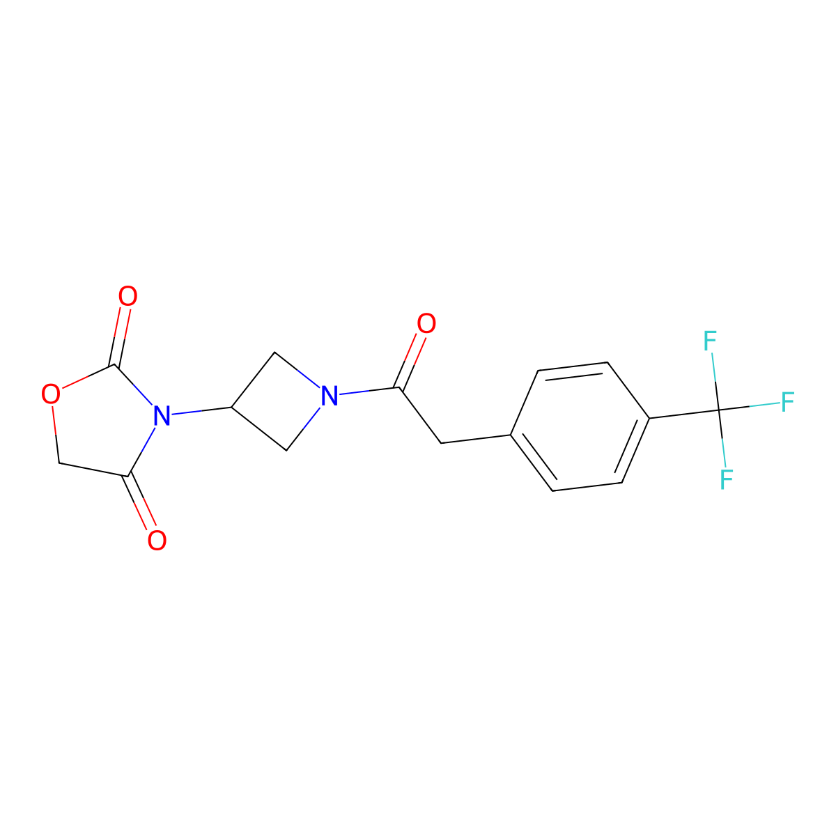 3-(1-(2-(4-(Trifluoromethyl)phenyl)acetyl)azetidin-3-yl)oxazolidine-2,4-dione molecular structure, CAS 2034271-57-1