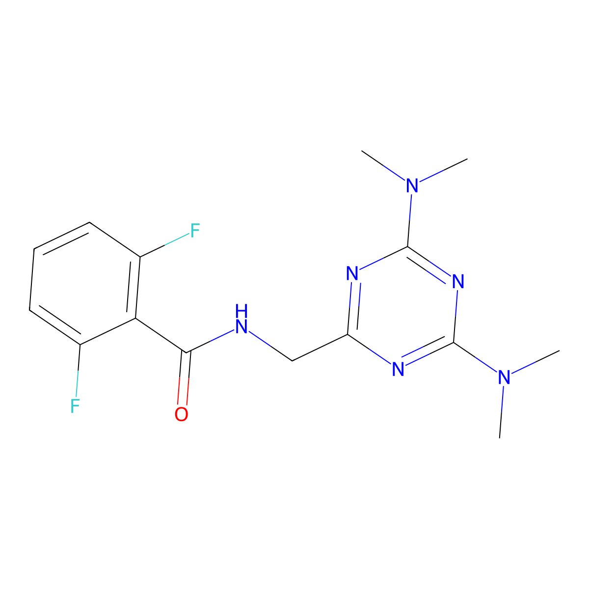 N-{[4,6-bis(dimethylamino)-1,3,5-triazin-2-yl]methyl}-2,6-difluorobenzamide molecular structure, CAS 2034271-68-4