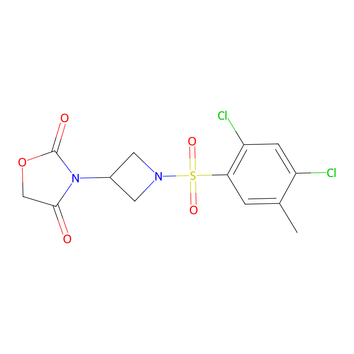 3-(1-((2,4-Dichloro-5-methylphenyl)sulfonyl)azetidin-3-yl)oxazolidine-2,4-dione molecular structure, CAS 2034271-75-3