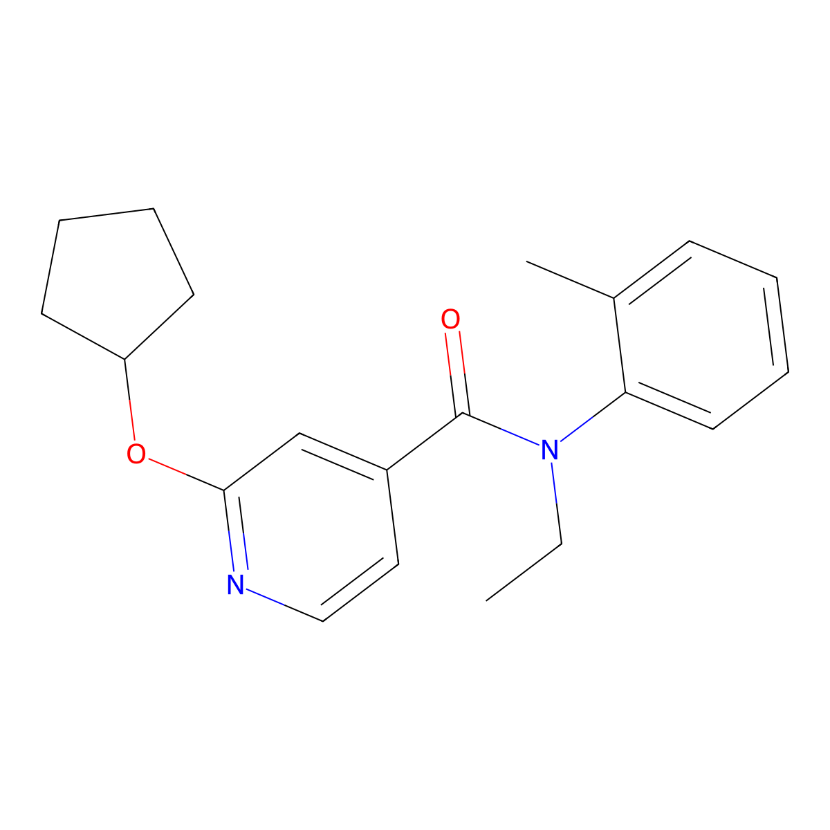 2-(cyclopentyloxy)-N-ethyl-N-(o-tolyl)isonicotinamide molecular structure, CAS 2034271-83-3