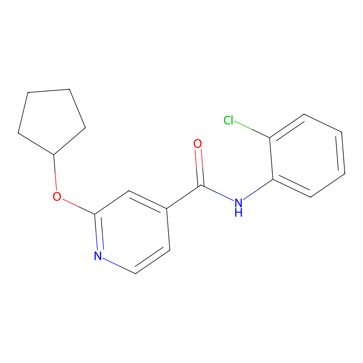 N-(2-chlorophenyl)-2-(cyclopentyloxy)isonicotinamide molecular structure, CAS 2034271-90-2