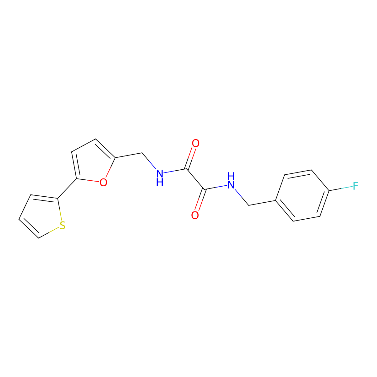 N1-(4-fluorobenzyl)-N2-((5-(thiophen-2-yl)furan-2-yl)methyl)oxalamide molecular structure, CAS 2034271-94-6