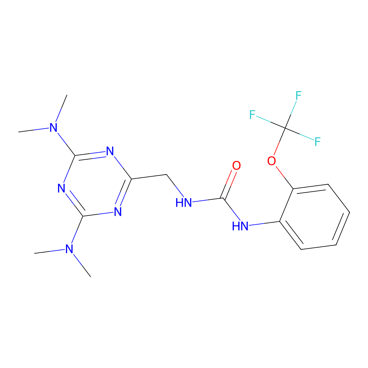 1-((4,6-Bis(dimethylamino)-1,3,5-triazin-2-yl)methyl)-3-(2-(trifluoromethoxy)phenyl)urea molecular structure, CAS 2034272-01-8