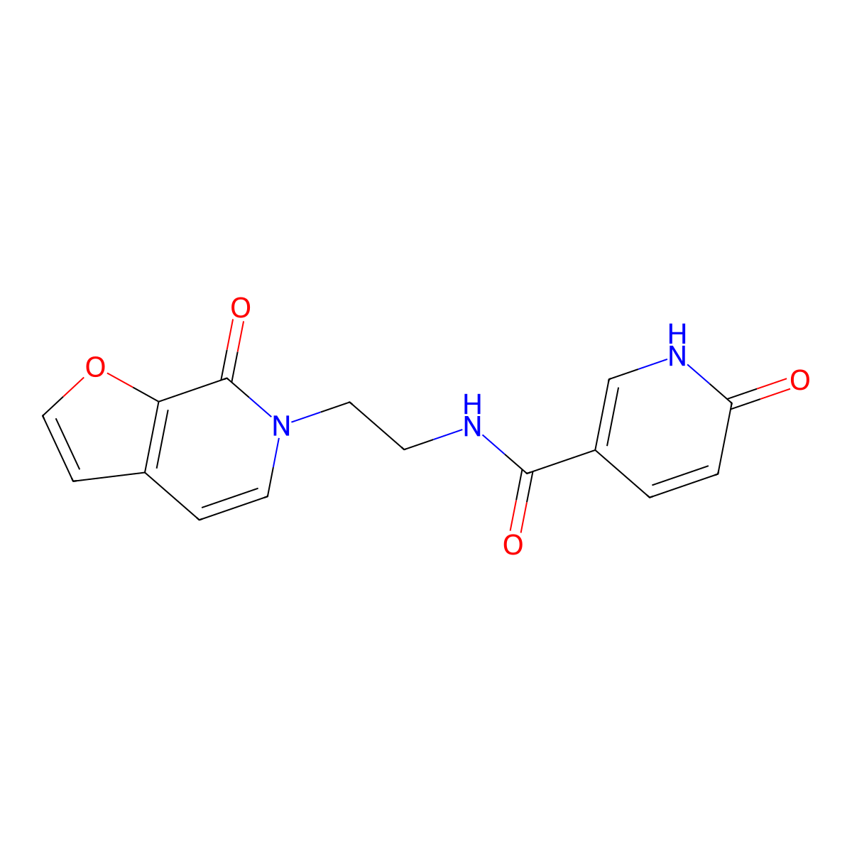 6-oxo-N-(2-(7-oxofuro[2,3-c]pyridin-6(7H)-yl)ethyl)-1,6-dihydropyridine-3-carboxamide molecular structure, CAS 2034272-02-9