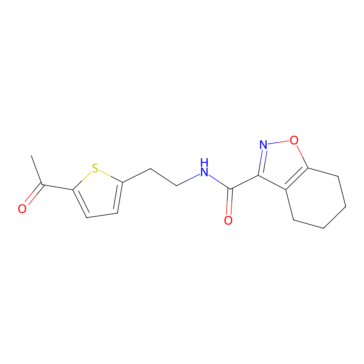 N-(2-(5-acetylthiophen-2-yl)ethyl)-4,5,6,7-tetrahydrobenzo[d]isoxazole-3-carboxamide molecular structure, CAS 2034272-03-0