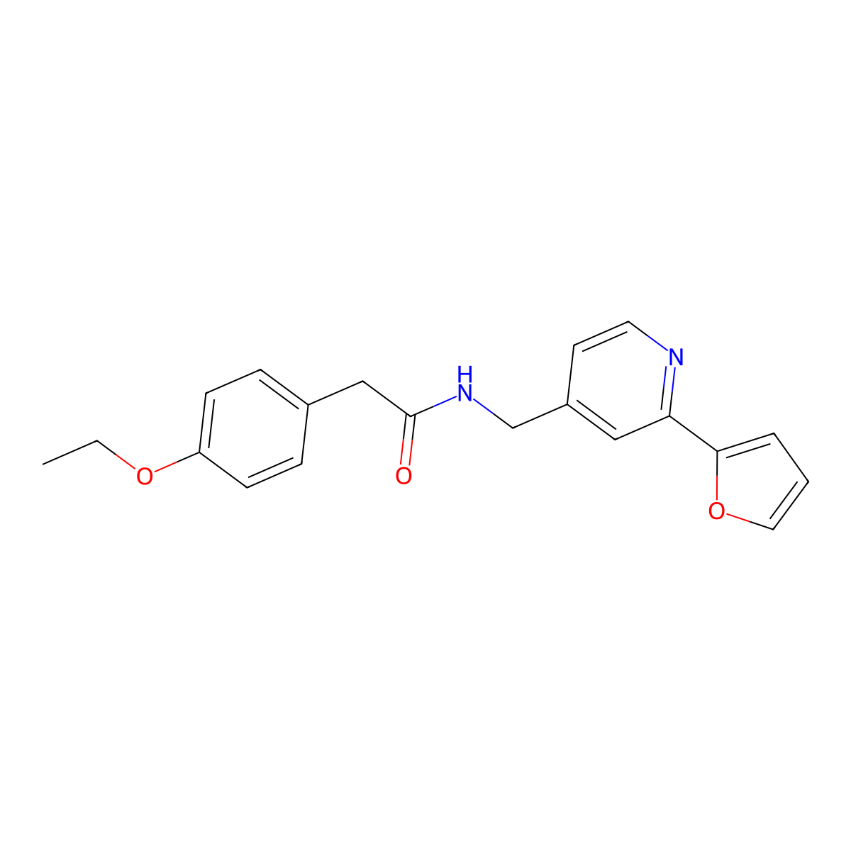 2-(4-ethoxyphenyl)-N-{[2-(furan-2-yl)pyridin-4-yl]methyl}acetamide molecular structure, CAS 2034272-05-2