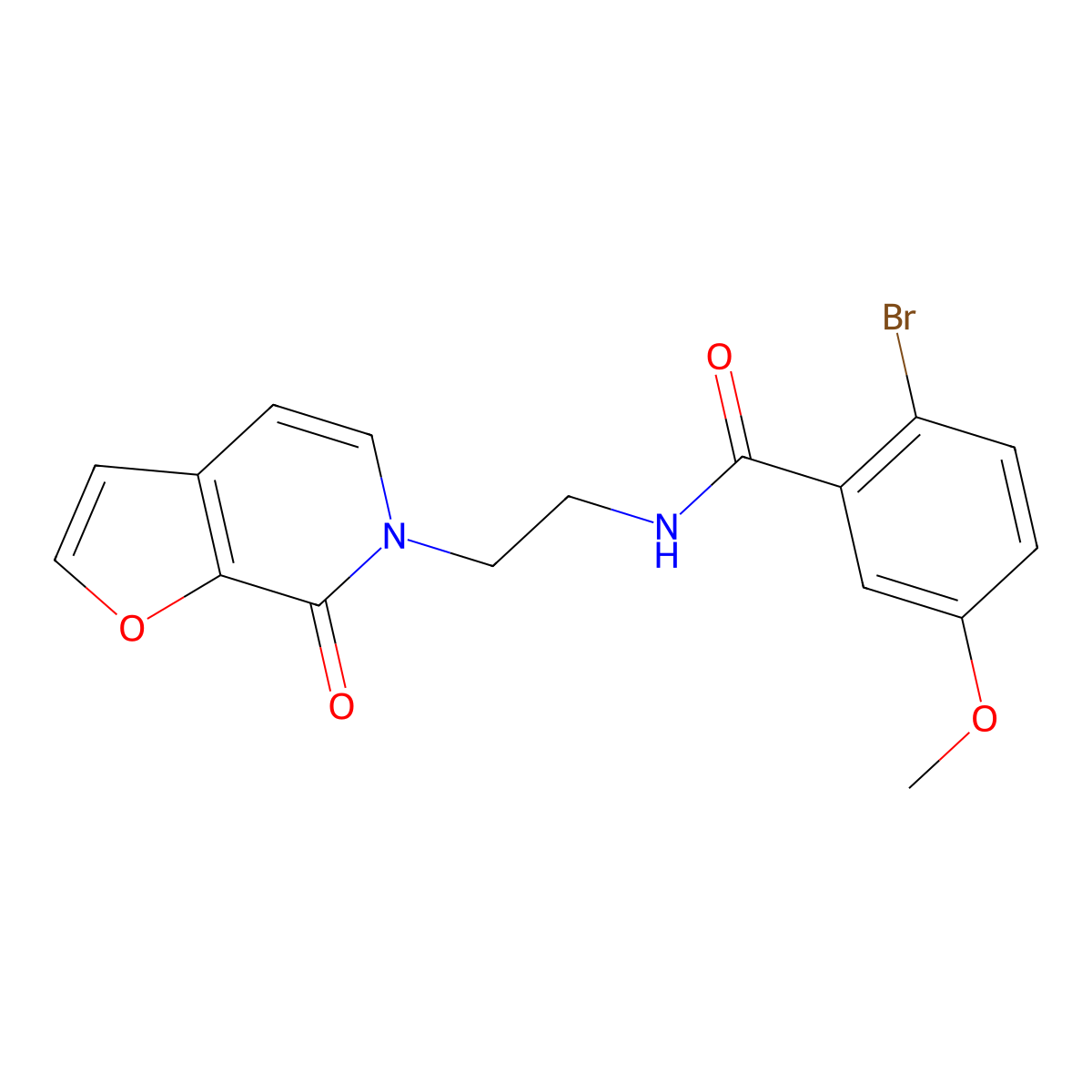 2-bromo-5-methoxy-N-(2-(7-oxofuro[2,3-c]pyridin-6(7H)-yl)ethyl)benzamide molecular structure, CAS 2034272-06-3