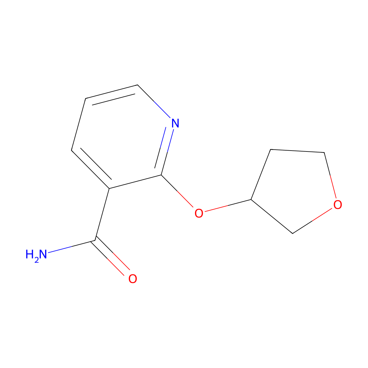 2-((Tetrahydrofuran-3-yl)oxy)nicotinamide molecular structure, CAS 2034272-09-6