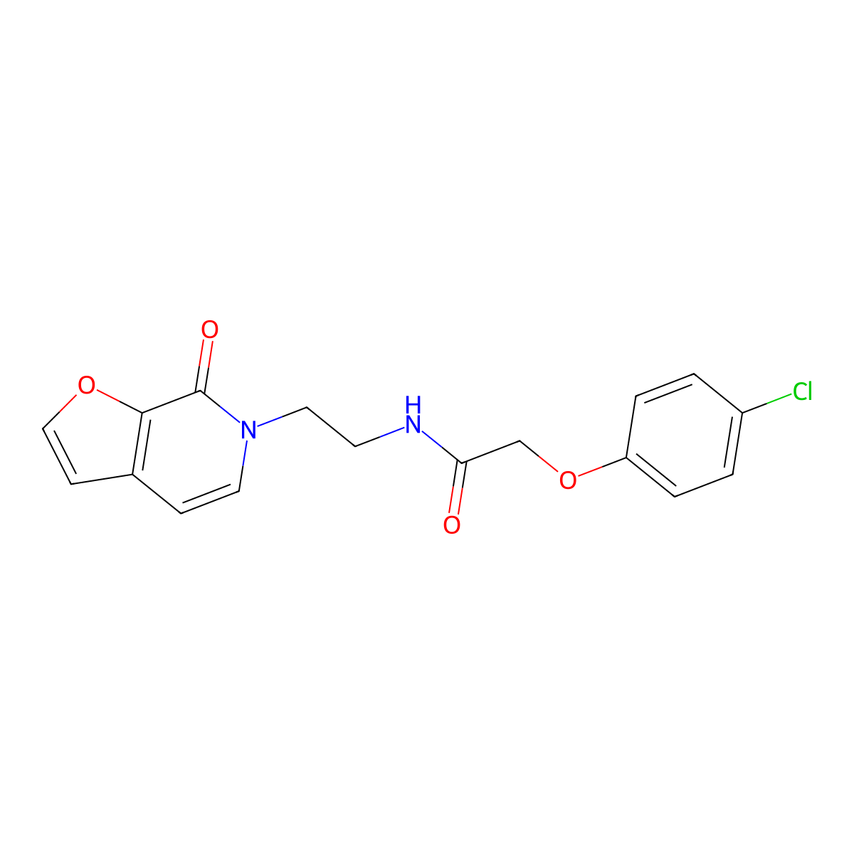 2-(4-chlorophenoxy)-N-(2-(7-oxofuro[2,3-c]pyridin-6(7H)-yl)ethyl)acetamide molecular structure, CAS 2034272-20-1