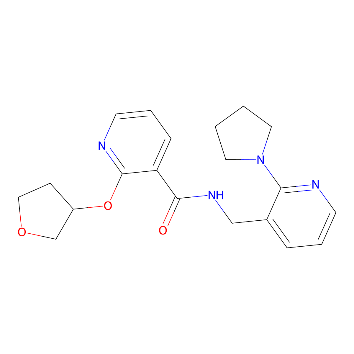 N-((2-(pyrrolidin-1-yl)pyridin-3-yl)methyl)-2-((tetrahydrofuran-3-yl)oxy)nicotinamide molecular structure, CAS 2034272-32-5