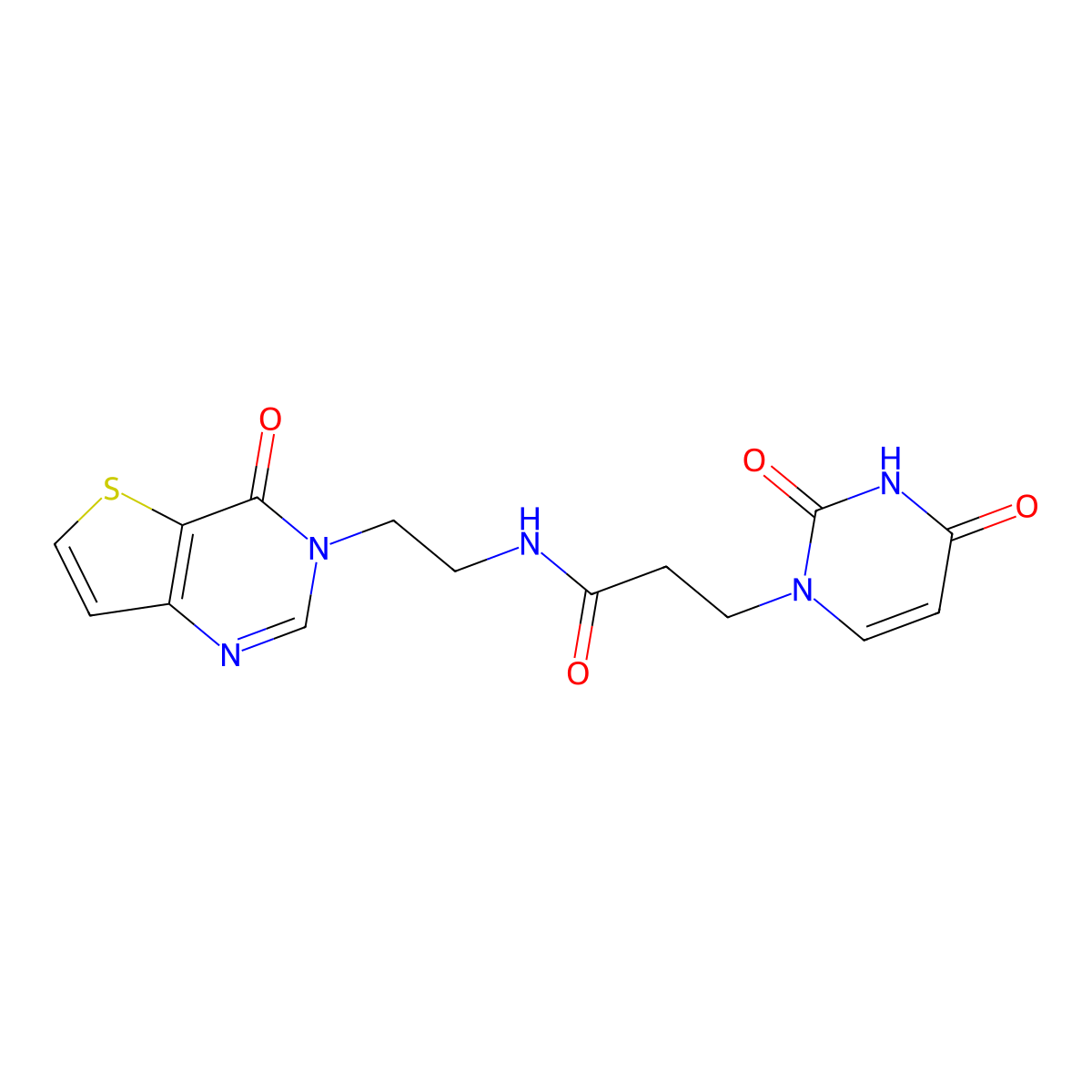 3-(2,4-dioxo-3,4-dihydropyrimidin-1(2H)-yl)-N-(2-(4-oxothieno[3,2-d]pyrimidin-3(4H)-yl)ethyl)propanamide molecular structure, CAS 2034272-33-6