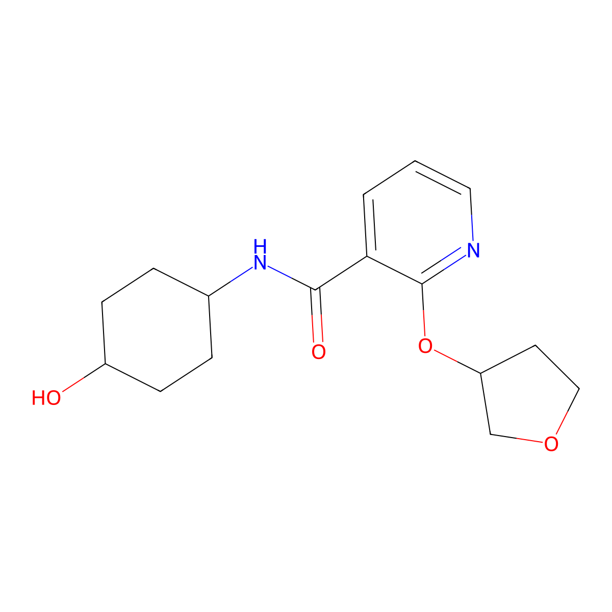 N-(4-hydroxycyclohexyl)-2-((tetrahydrofuran-3-yl)oxy)nicotinamide molecular structure, CAS 2034272-35-8