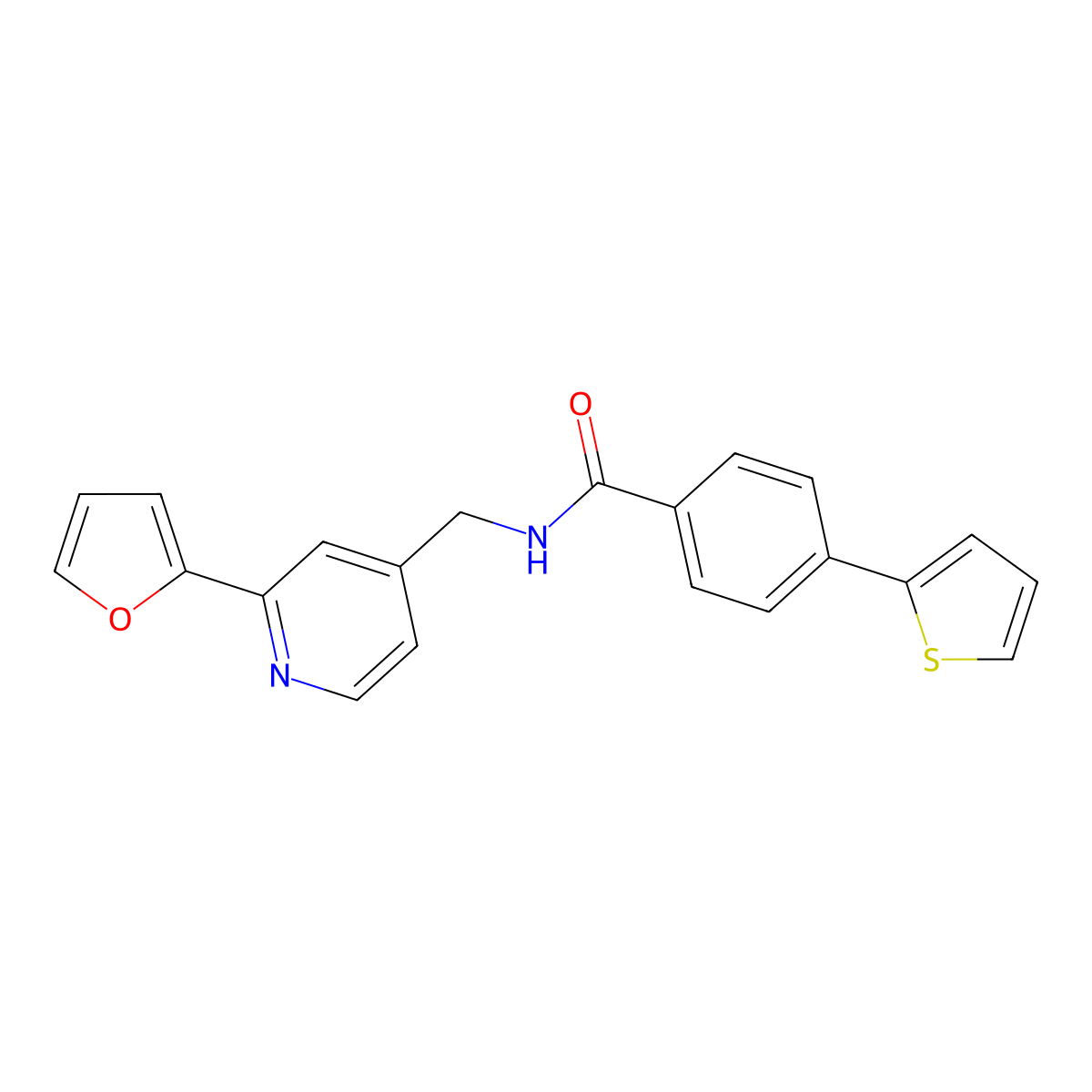 N-((2-(furan-2-yl)pyridin-4-yl)methyl)-4-(thiophen-2-yl)benzamide molecular structure, CAS 2034272-46-1