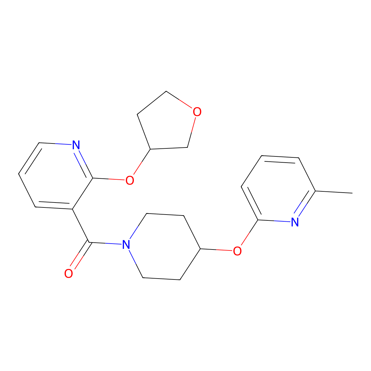 (4-((6-Methylpyridin-2-yl)oxy)piperidin-1-yl)(2-((tetrahydrofuran-3-yl)oxy)pyridin-3-yl)methanone molecular structure, CAS 2034272-47-2