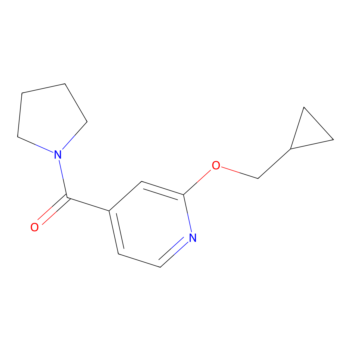 (2-(Cyclopropylmethoxy)pyridin-4-yl)(pyrrolidin-1-yl)methanone molecular structure, CAS 2034272-56-3