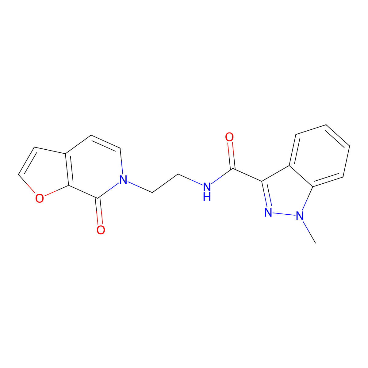 1-methyl-N-(2-(7-oxofuro[2,3-c]pyridin-6(7H)-yl)ethyl)-1H-indazole-3-carboxamide molecular structure, CAS 2034272-68-7