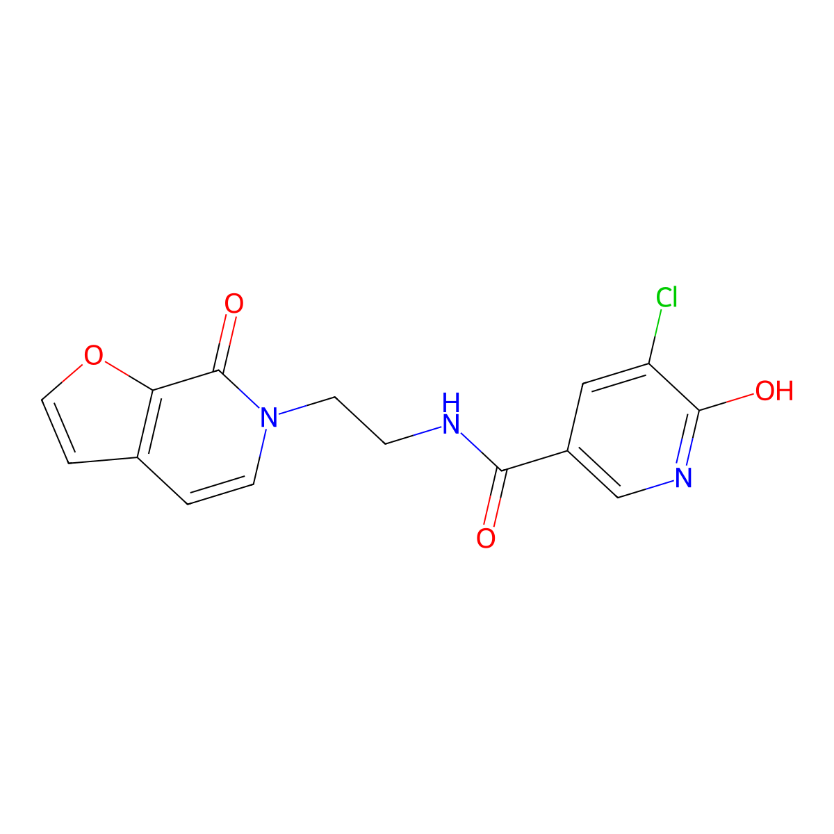 5-chloro-6-hydroxy-N-(2-(7-oxofuro[2,3-c]pyridin-6(7H)-yl)ethyl)nicotinamide molecular structure, CAS 2034272-73-4