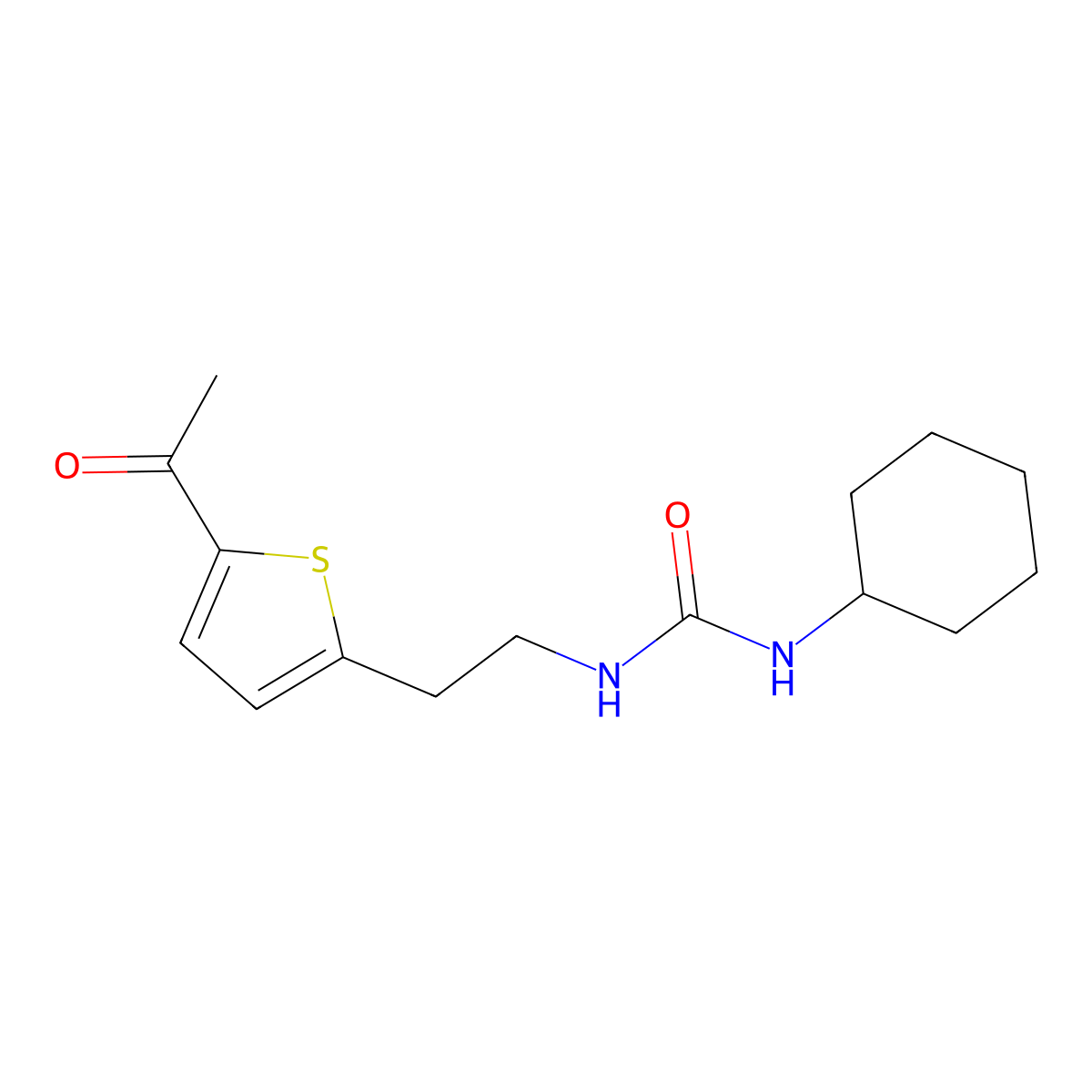 1-(2-(5-Acetylthiophen-2-yl)ethyl)-3-cyclohexylurea molecular structure, CAS 2034272-80-3