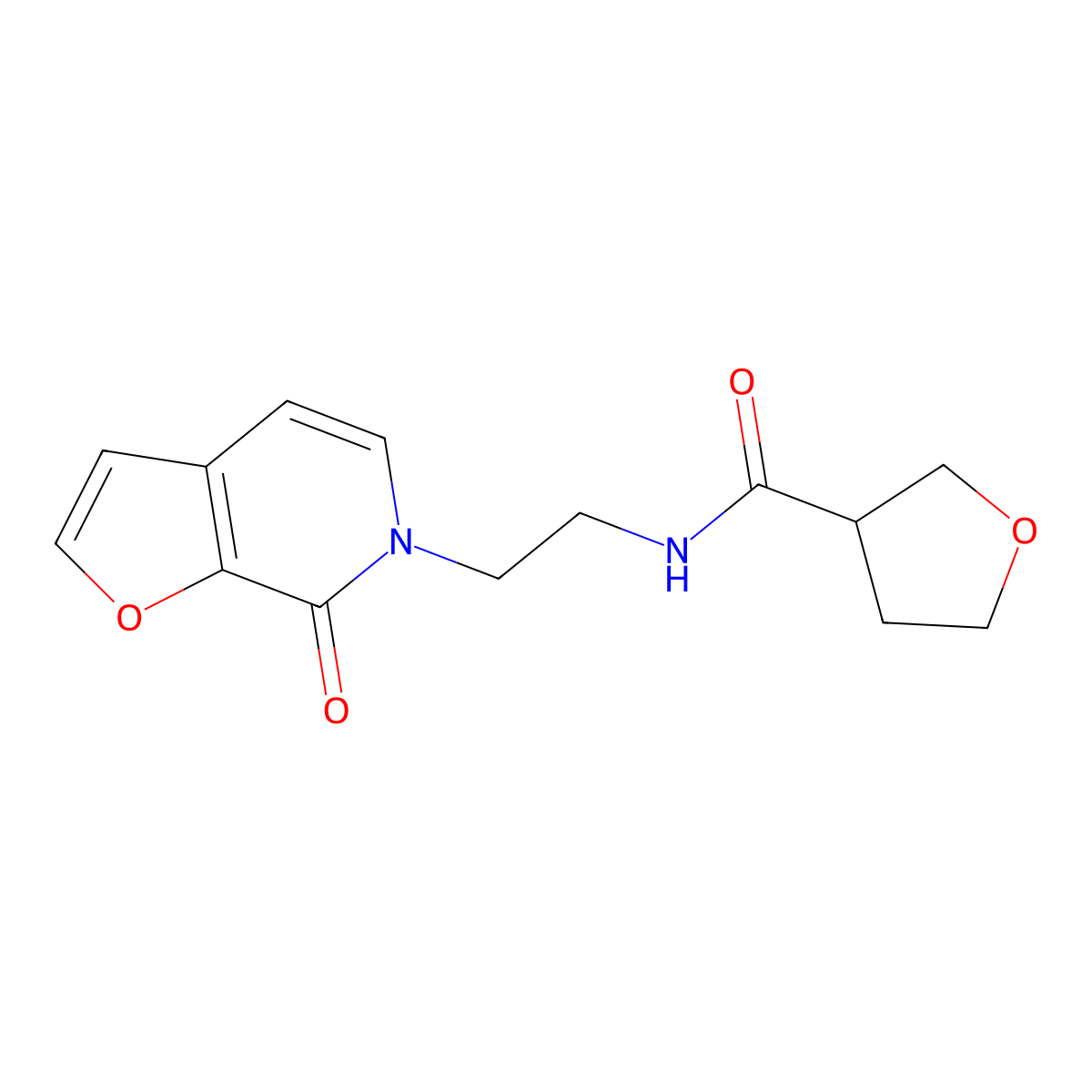 N-(2-(7-oxofuro[2,3-c]pyridin-6(7H)-yl)ethyl)tetrahydrofuran-3-carboxamide molecular structure, CAS 2034272-82-5