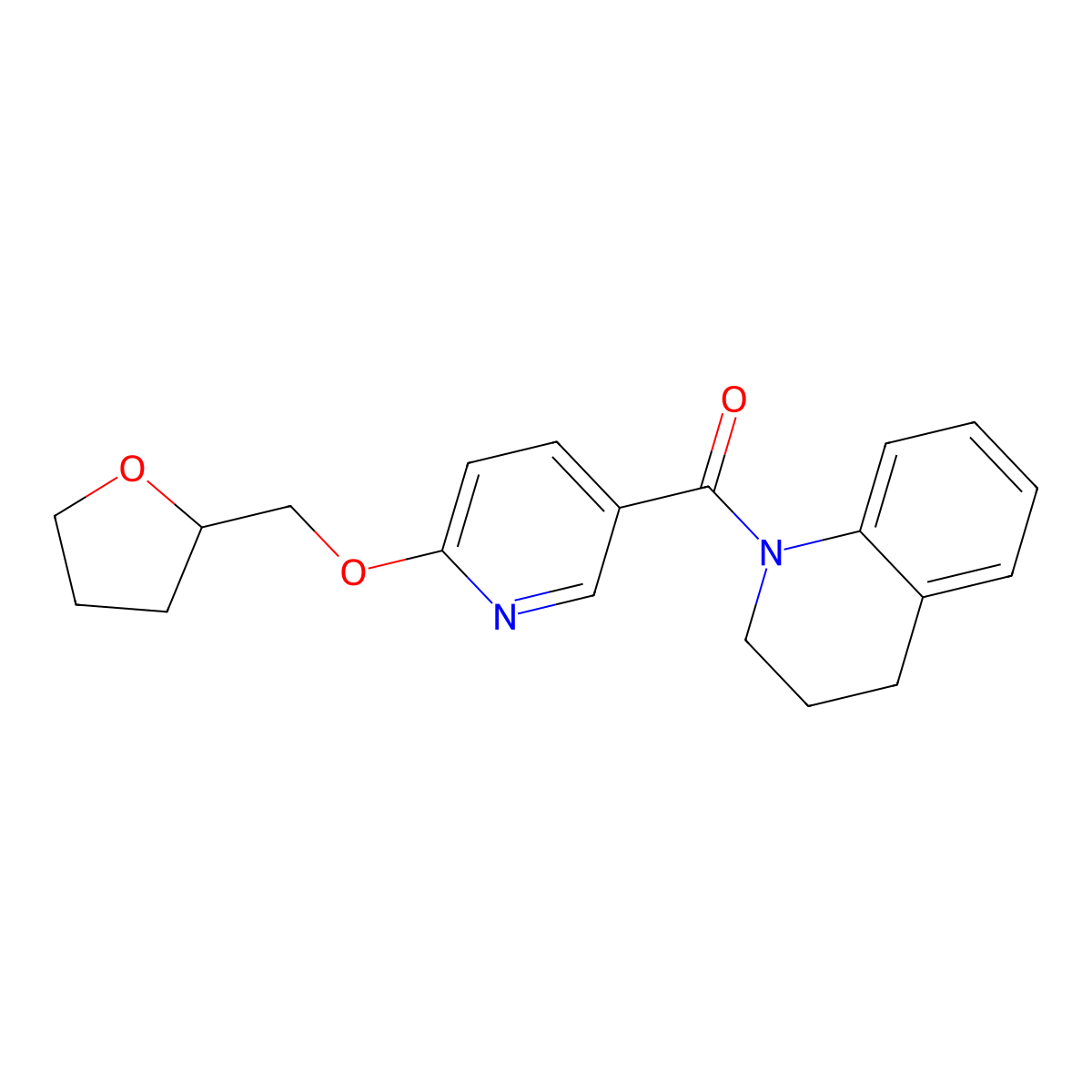 (3,4-dihydroquinolin-1(2H)-yl)(6-((tetrahydrofuran-2-yl)methoxy)pyridin-3-yl)methanone molecular structure, CAS 2034272-83-6