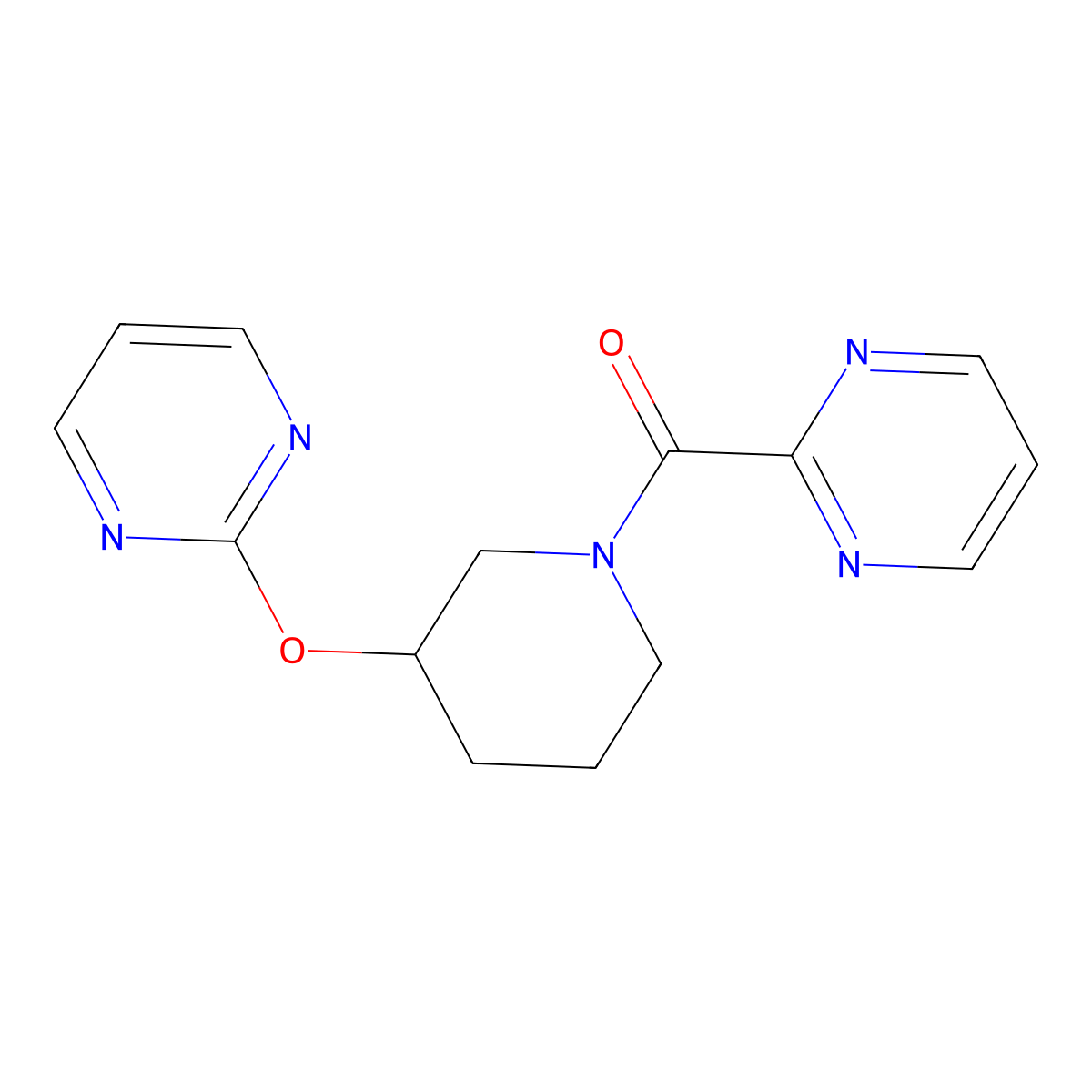 Pyrimidin-2-yl(3-(pyrimidin-2-yloxy)piperidin-1-yl)methanone molecular structure, CAS 2034272-84-7