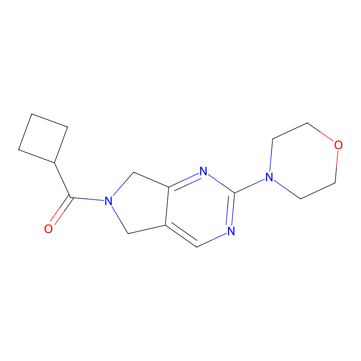 cyclobutyl(2-morpholino-5H-pyrrolo[3,4-d]pyrimidin-6(7H)-yl)methanone molecular structure, CAS 2034272-92-7