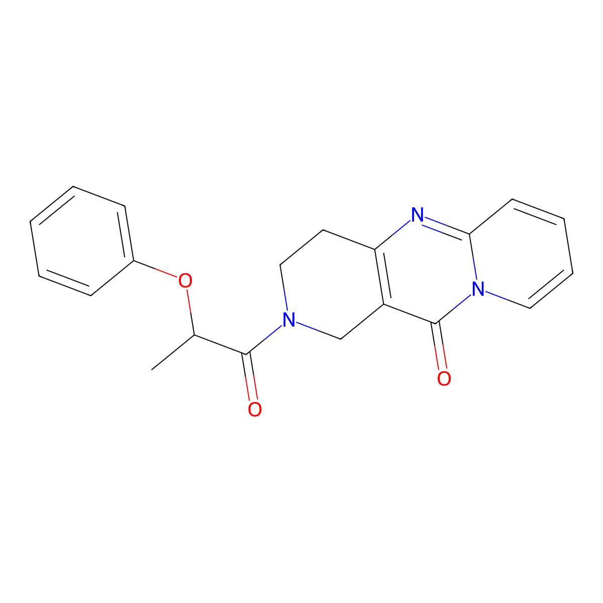 2-(2-phenoxypropanoyl)-3,4-dihydro-1H-dipyrido[1,2-a:4',3'-d]pyrimidin-11(2H)-one molecular structure, CAS 2034272-95-0