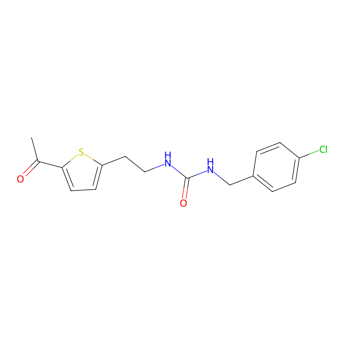 1-(2-(5-Acetylthiophen-2-yl)ethyl)-3-(4-chlorobenzyl)urea molecular structure, CAS 2034273-00-0