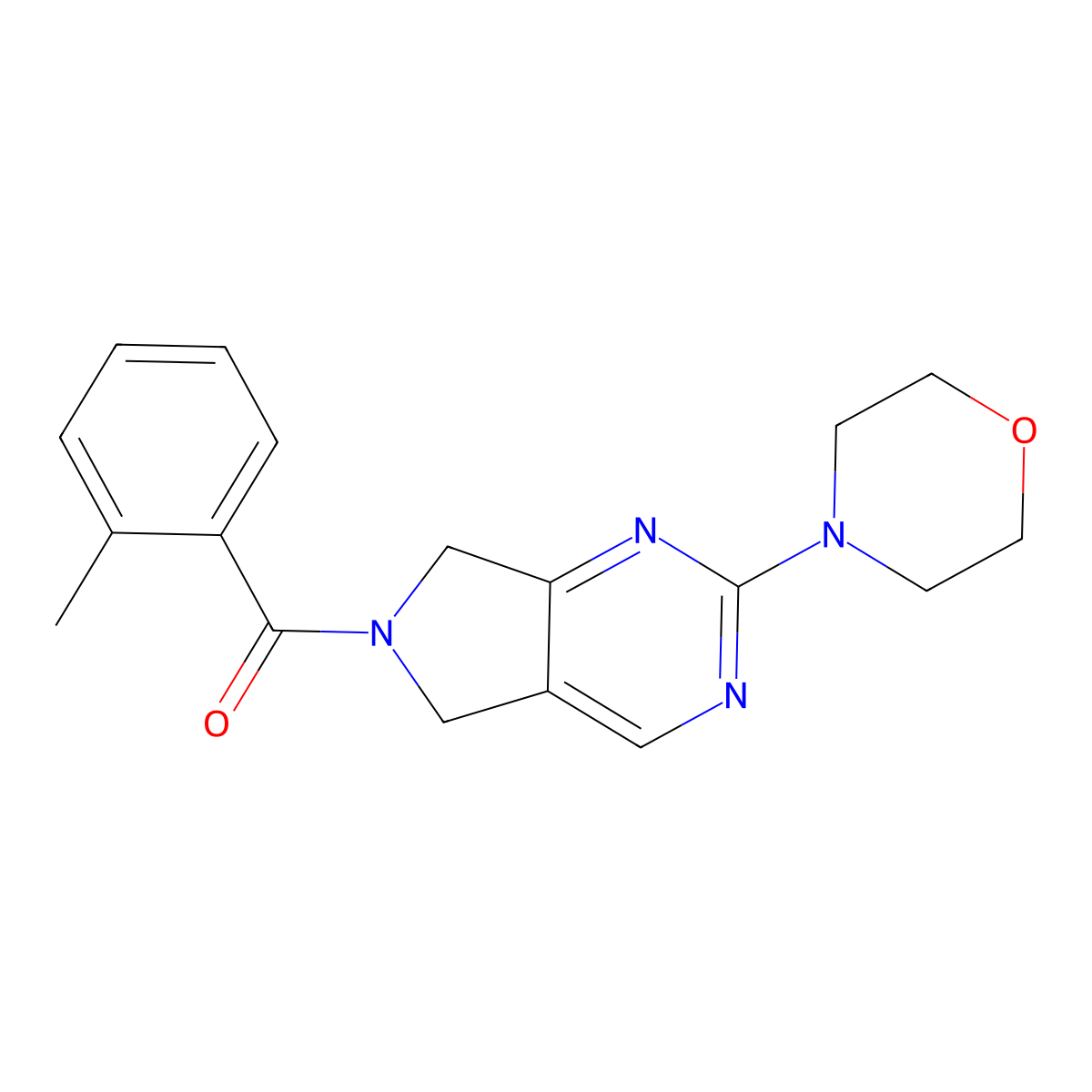(2-morpholino-5H-pyrrolo[3,4-d]pyrimidin-6(7H)-yl)(o-tolyl)methanone molecular structure, CAS 2034273-08-8