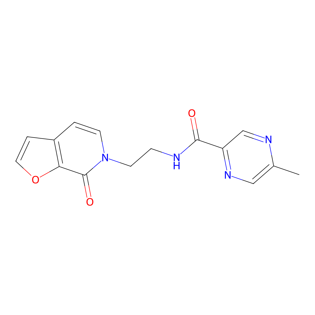 5-methyl-N-(2-(7-oxofuro[2,3-c]pyridin-6(7H)-yl)ethyl)pyrazine-2-carboxamide molecular structure, CAS 2034273-09-9