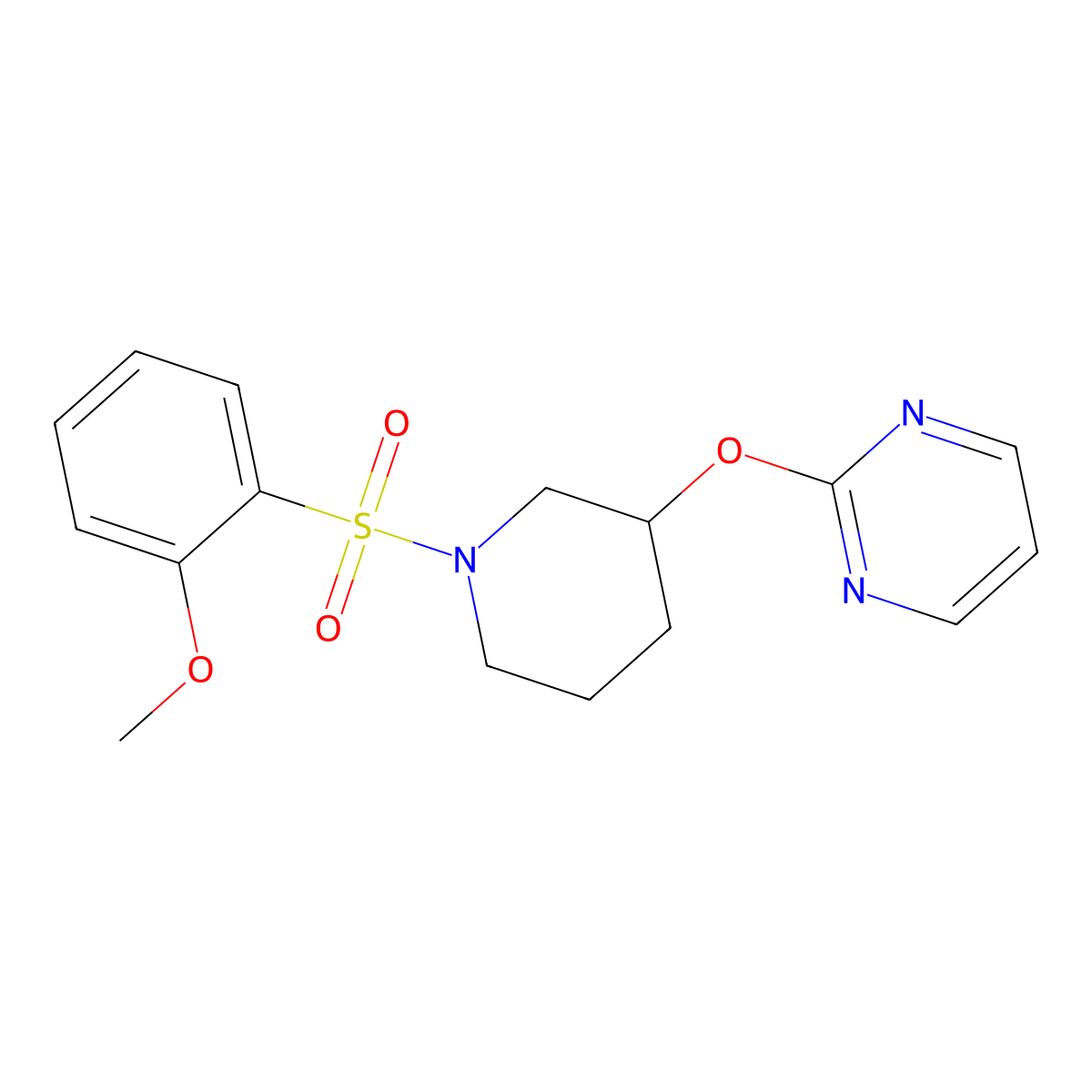 2-((1-((2-Methoxyphenyl)sulfonyl)piperidin-3-yl)oxy)pyrimidine molecular structure, CAS 2034273-13-5