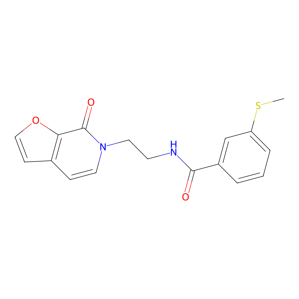 3-(methylthio)-N-(2-(7-oxofuro[2,3-c]pyridin-6(7H)-yl)ethyl)benzamide molecular structure, CAS 2034273-17-9