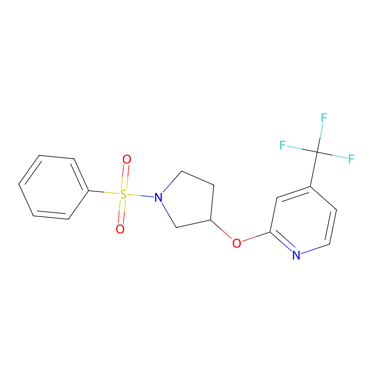 2-((1-(Phenylsulfonyl)pyrrolidin-3-yl)oxy)-4-(trifluoromethyl)pyridine molecular structure, CAS 2034273-23-7
