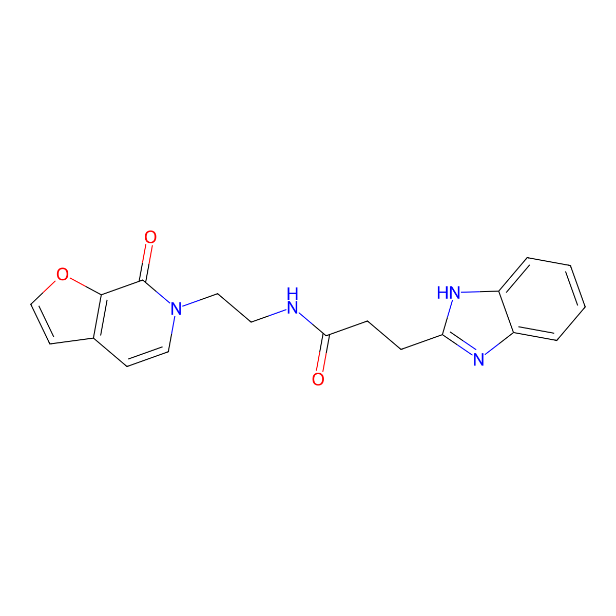 3-(1H-benzo[d]imidazol-2-yl)-N-(2-(7-oxofuro[2,3-c]pyridin-6(7H)-yl)ethyl)propanamide molecular structure, CAS 2034273-43-1