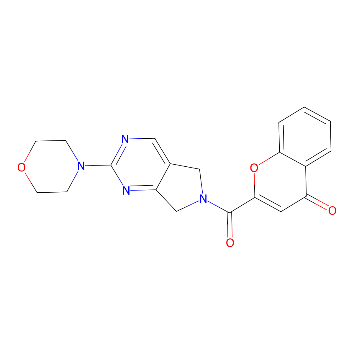 2-(2-morpholino-6,7-dihydro-5H-pyrrolo[3,4-d]pyrimidine-6-carbonyl)-4H-chromen-4-one molecular structure, CAS 2034273-48-6