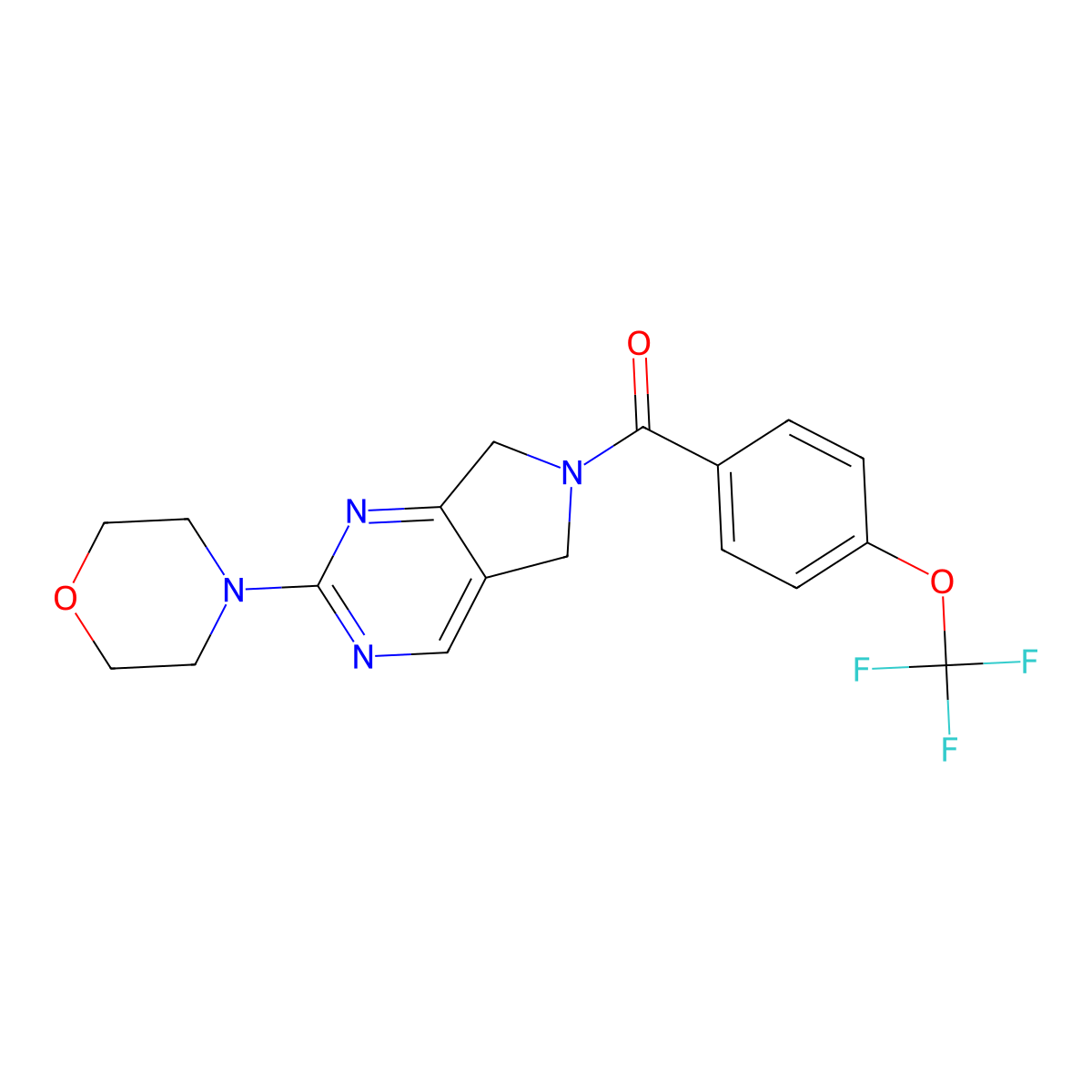(2-morpholino-5H-pyrrolo[3,4-d]pyrimidin-6(7H)-yl)(4-(trifluoromethoxy)phenyl)methanone molecular structure, CAS 2034273-53-3