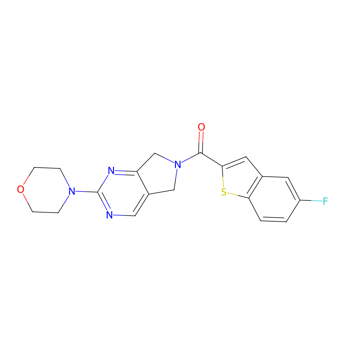 (5-fluorobenzo[b]thiophen-2-yl)(2-morpholino-5H-pyrrolo[3,4-d]pyrimidin-6(7H)-yl)methanone molecular structure, CAS 2034273-69-1