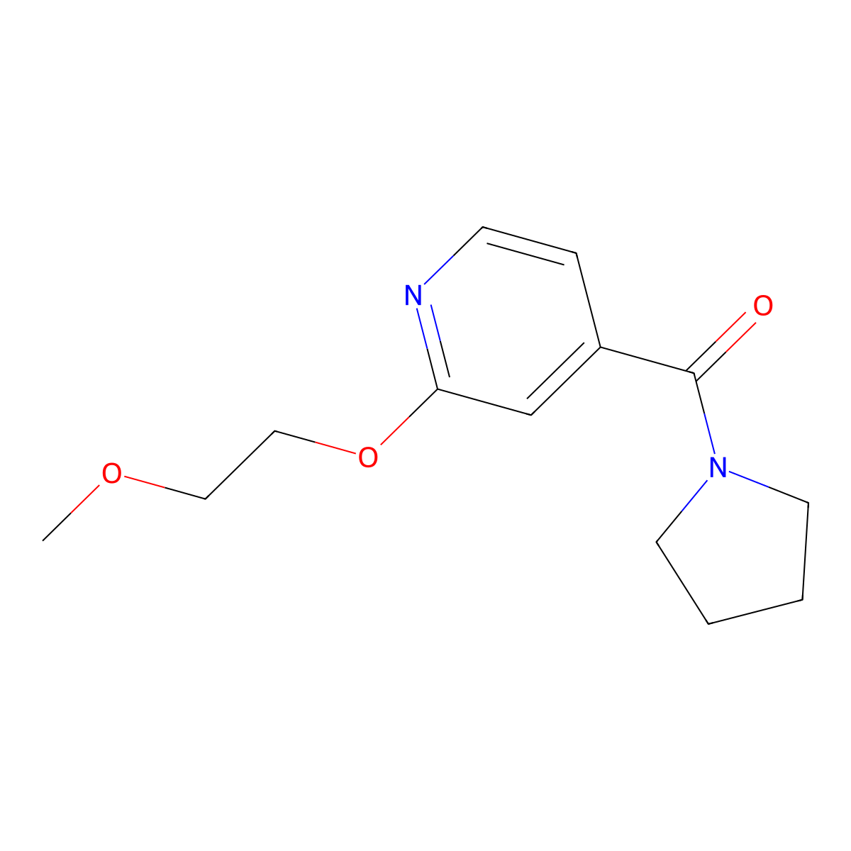 (2-(2-Methoxyethoxy)pyridin-4-yl)(pyrrolidin-1-yl)methanone molecular structure, CAS 2034273-70-4