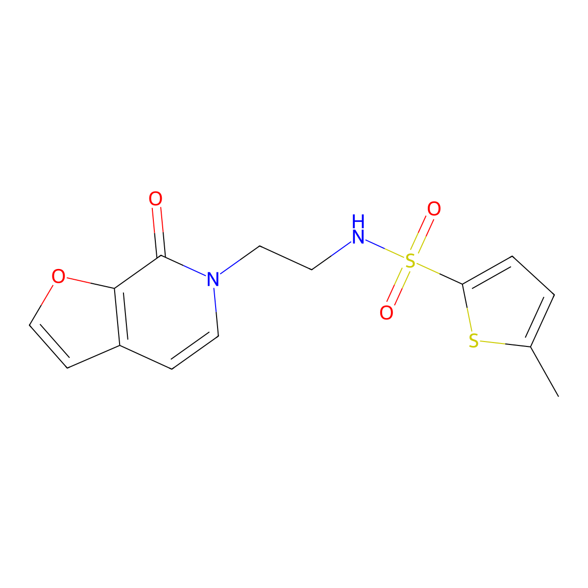 5-methyl-N-(2-(7-oxofuro[2,3-c]pyridin-6(7H)-yl)ethyl)thiophene-2-sulfonamide molecular structure, CAS 2034273-71-5