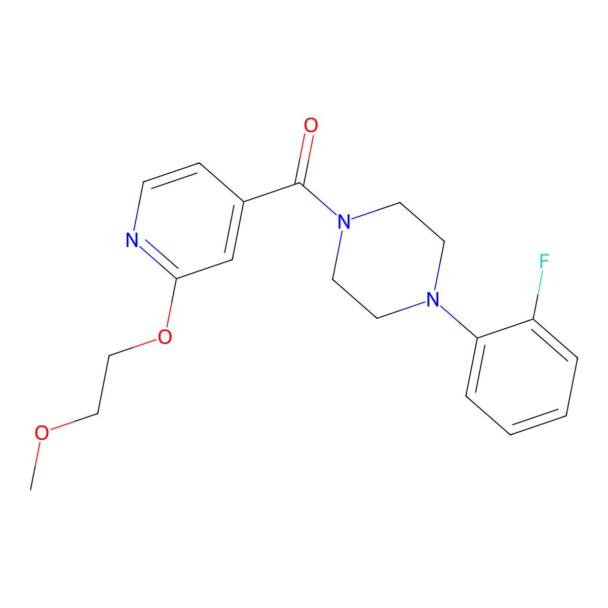 (4-(2-Fluorophenyl)piperazin-1-yl)(2-(2-methoxyethoxy)pyridin-4-yl)methanone molecular structure, CAS 2034273-81-7