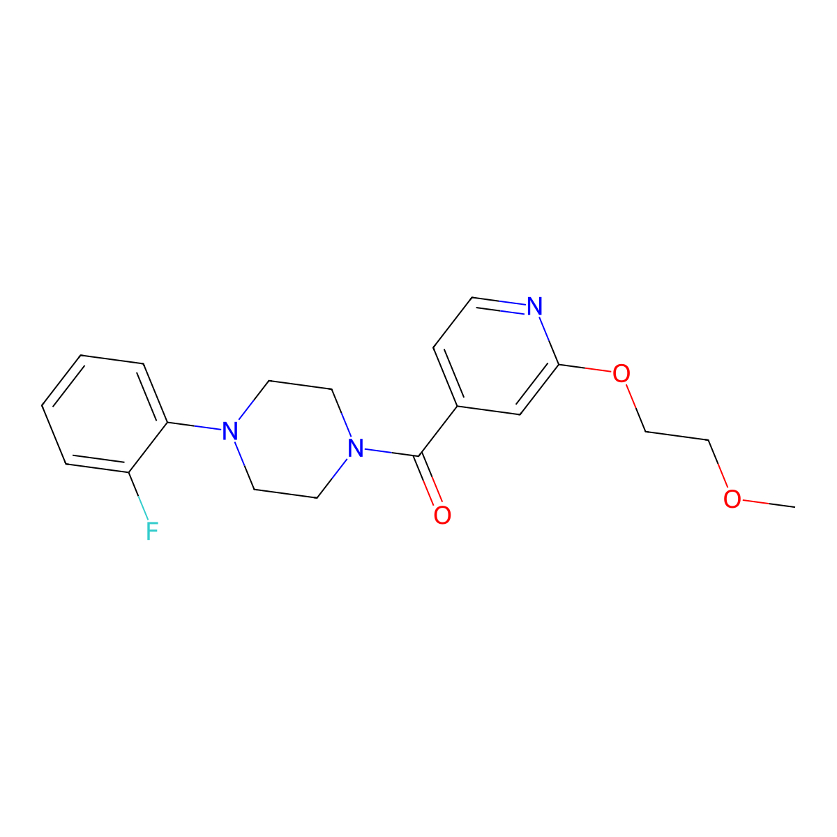 (4-(2-Fluorophenyl)piperazin-1-yl)(2-(2-methoxyethoxy)pyridin-4-yl)methanone molecular structure, CAS 2034273-81-7