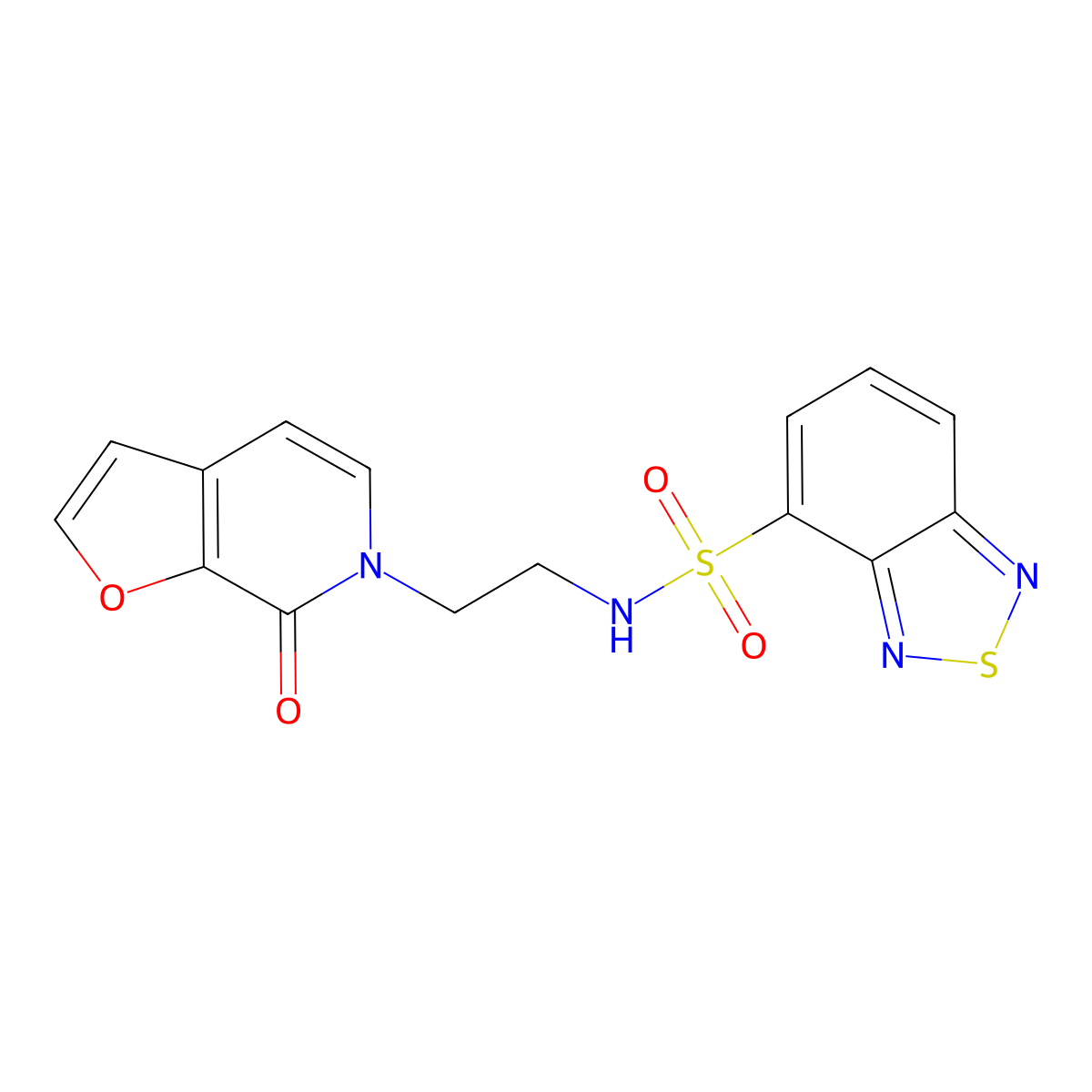 N-(2-(7-oxofuro[2,3-c]pyridin-6(7H)-yl)ethyl)benzo[c][1,2,5]thiadiazole-4-sulfonamide molecular structure, CAS 2034273-86-2