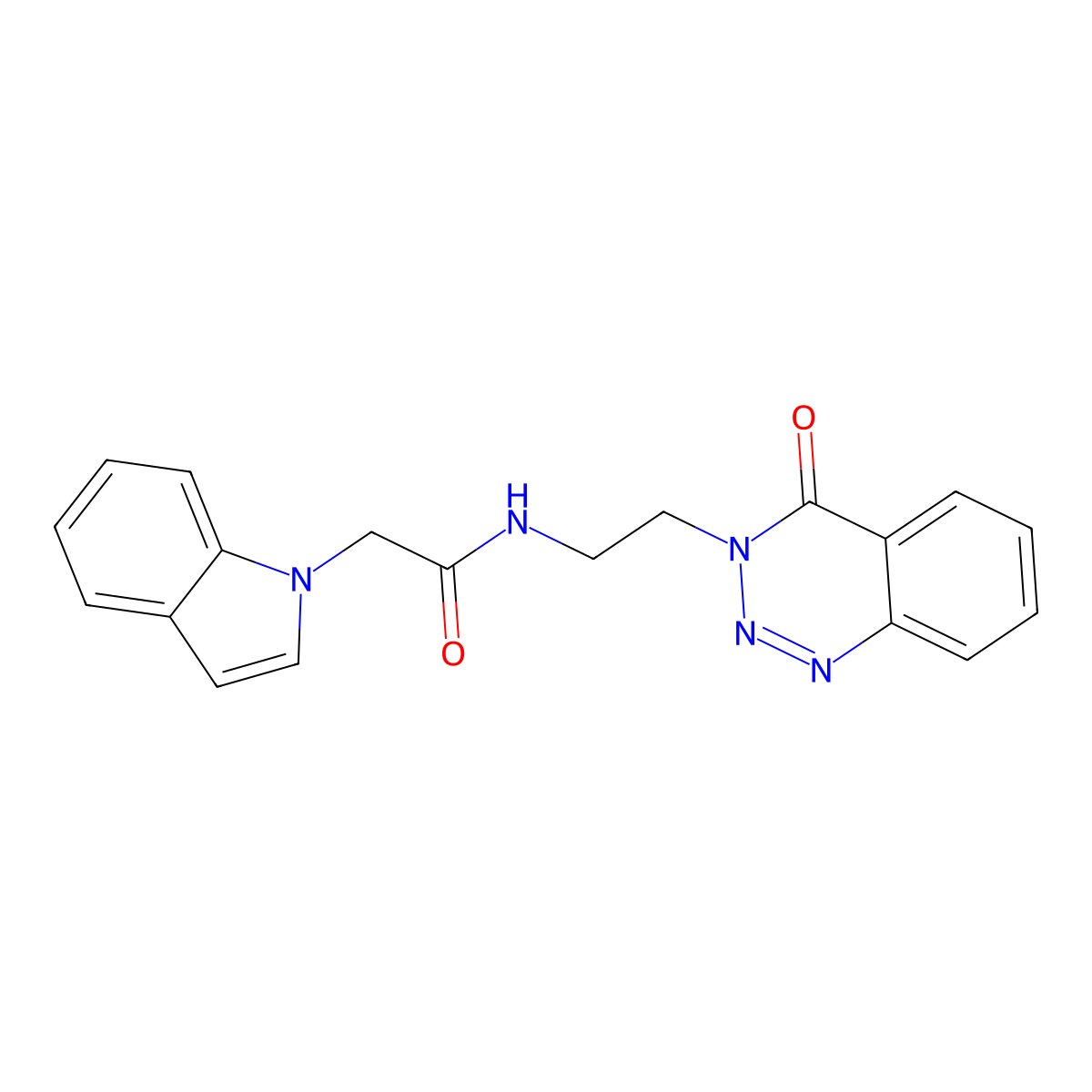 2-(1H-indol-1-yl)-N-(2-(4-oxobenzo[d][1,2,3]triazin-3(4H)-yl)ethyl)acetamide molecular structure, CAS 2034273-87-3
