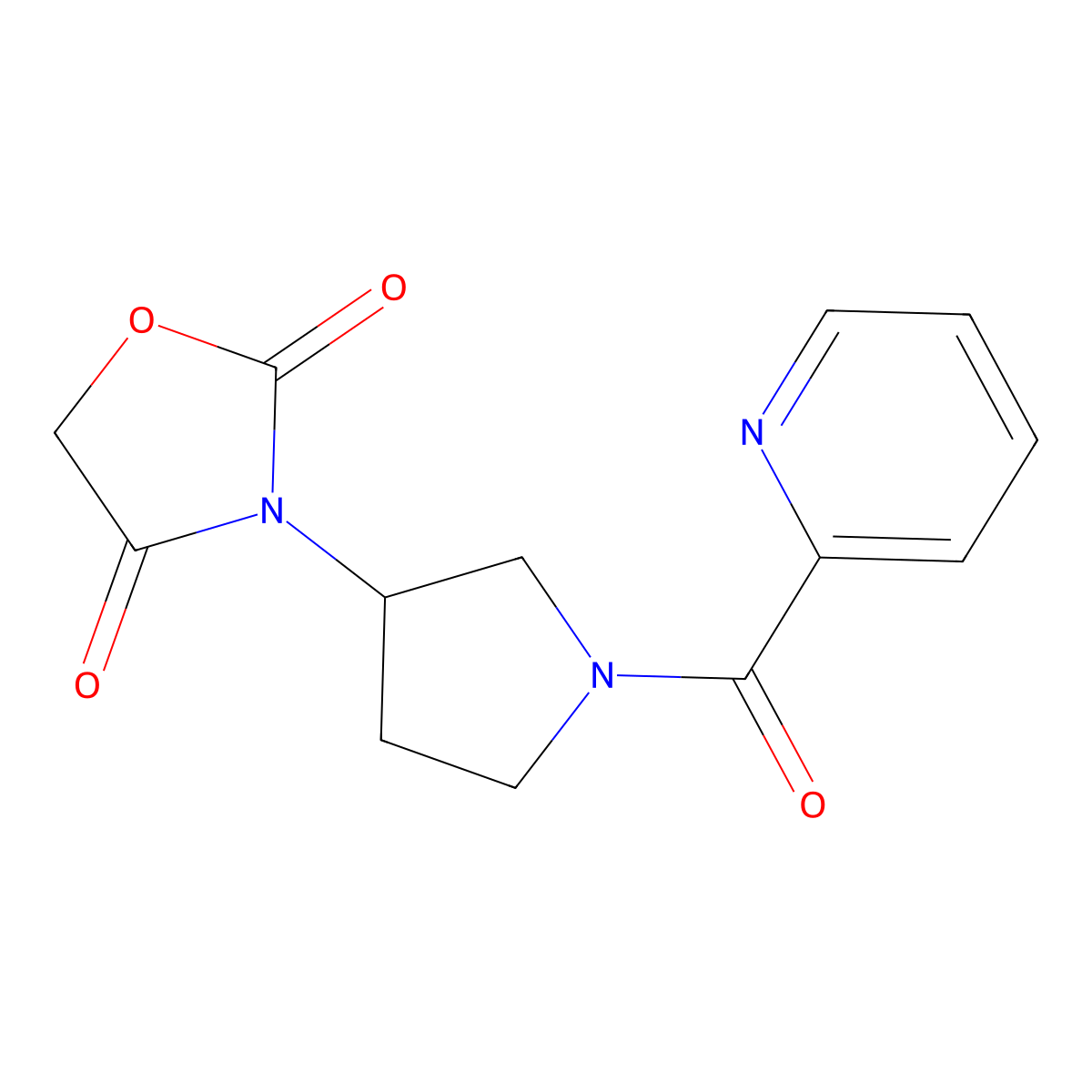 3-(1-Picolinoylpyrrolidin-3-yl)oxazolidine-2,4-dione molecular structure, CAS 2034273-93-1