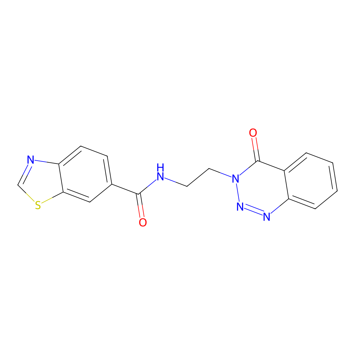 N-(2-(4-oxobenzo[d][1,2,3]triazin-3(4H)-yl)ethyl)benzo[d]thiazole-6-carboxamide molecular structure, CAS 2034273-98-6