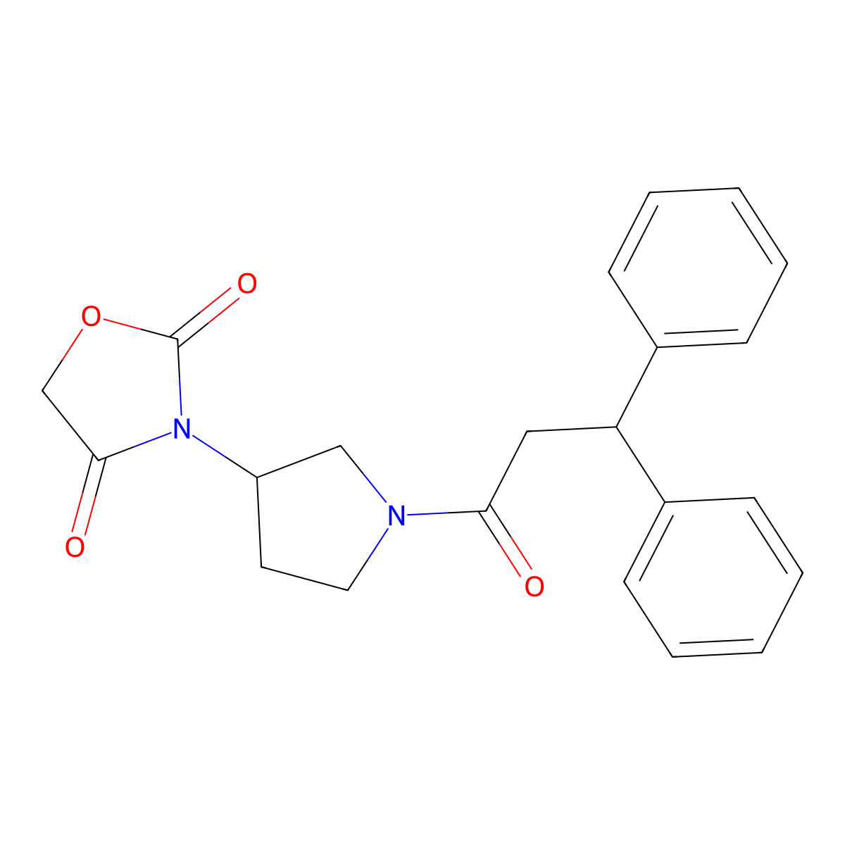 3-(1-(3,3-Diphenylpropanoyl)pyrrolidin-3-yl)oxazolidine-2,4-dione molecular structure, CAS 2034274-00-3
