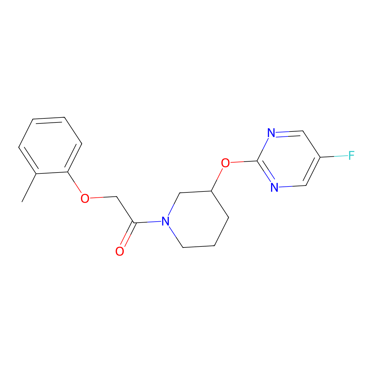 1-(3-((5-Fluoropyrimidin-2-yl)oxy)piperidin-1-yl)-2-(o-tolyloxy)ethanone molecular structure, CAS 2034274-07-0